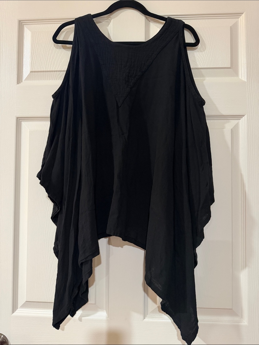 Black Sleeveless Draped Women’s Tank Top